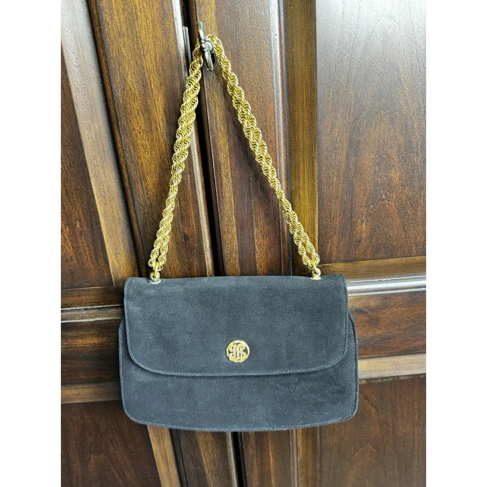 Bienen-Davis Vintage Black‎ Evening Bag with Saks Fifth Avenue Mirror